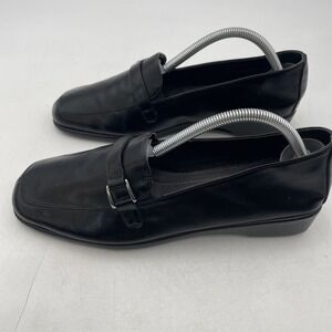 Comfort Plus Predictions Wedge Black Faux Leather Mule Clogs Womens Size 10W